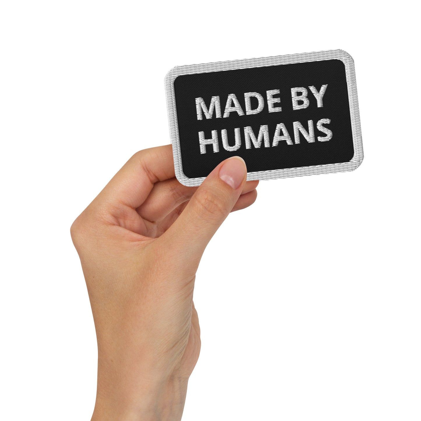 'MADE BY HUMANS' EMBROIDERED PATCH